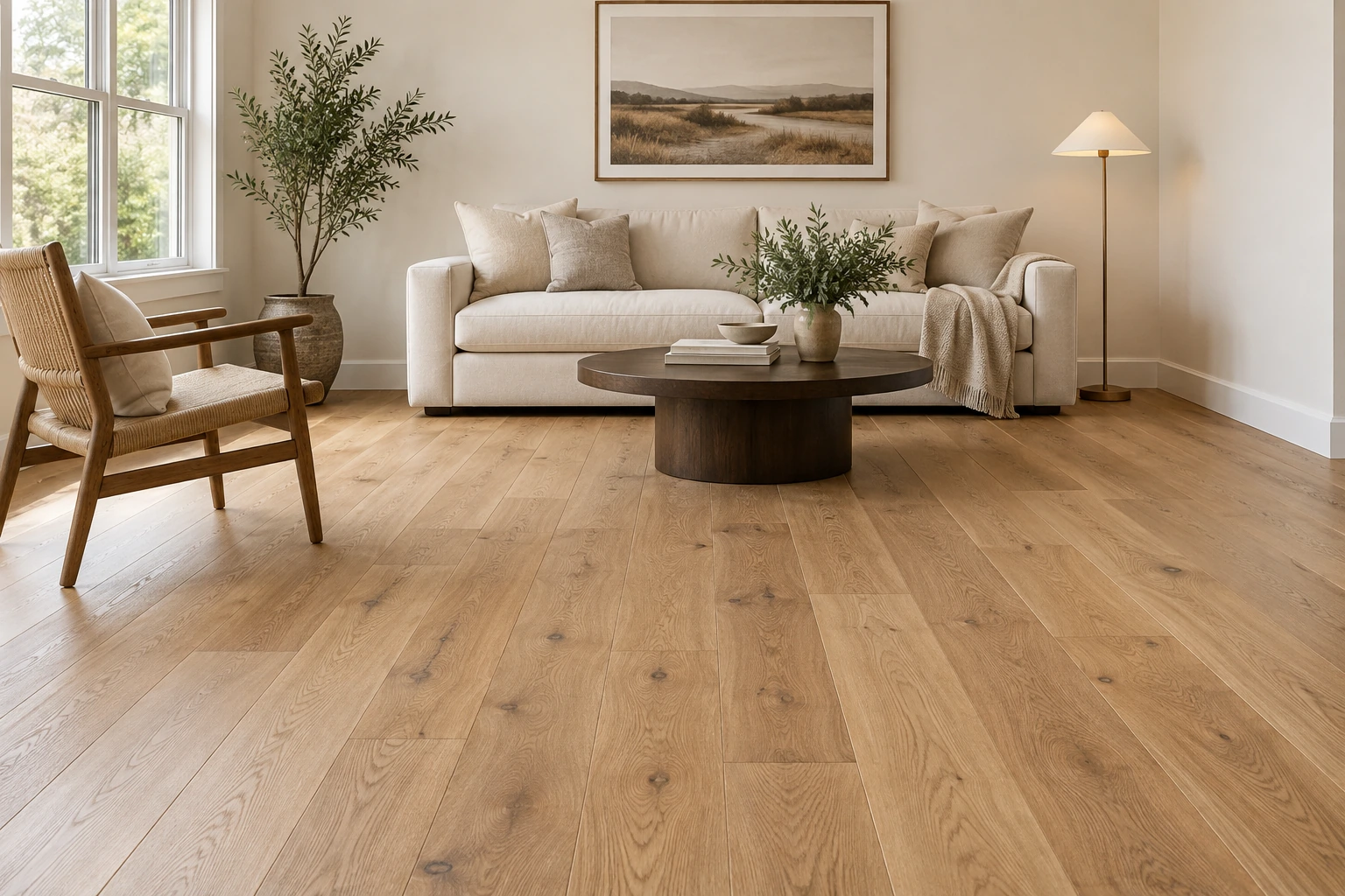 Hardwood flooring in living room